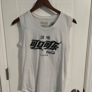 White Japanese Coca Cola Tank